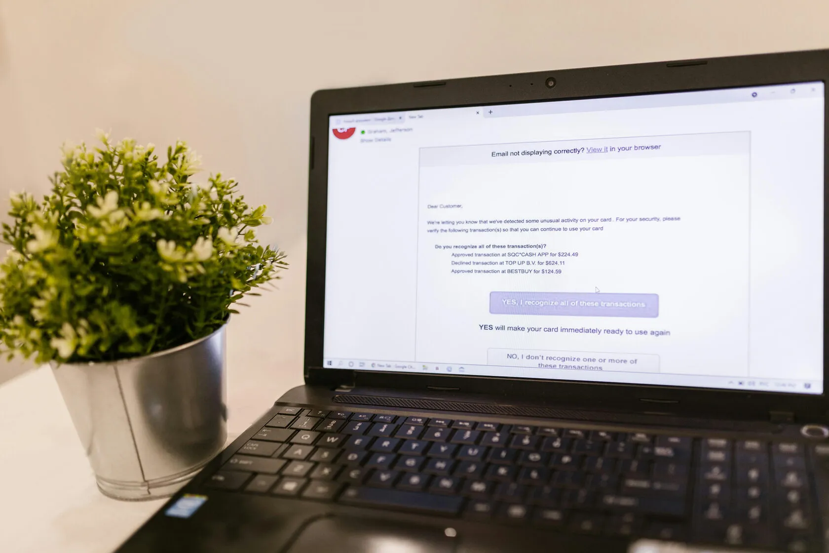 Laptop and Flowers