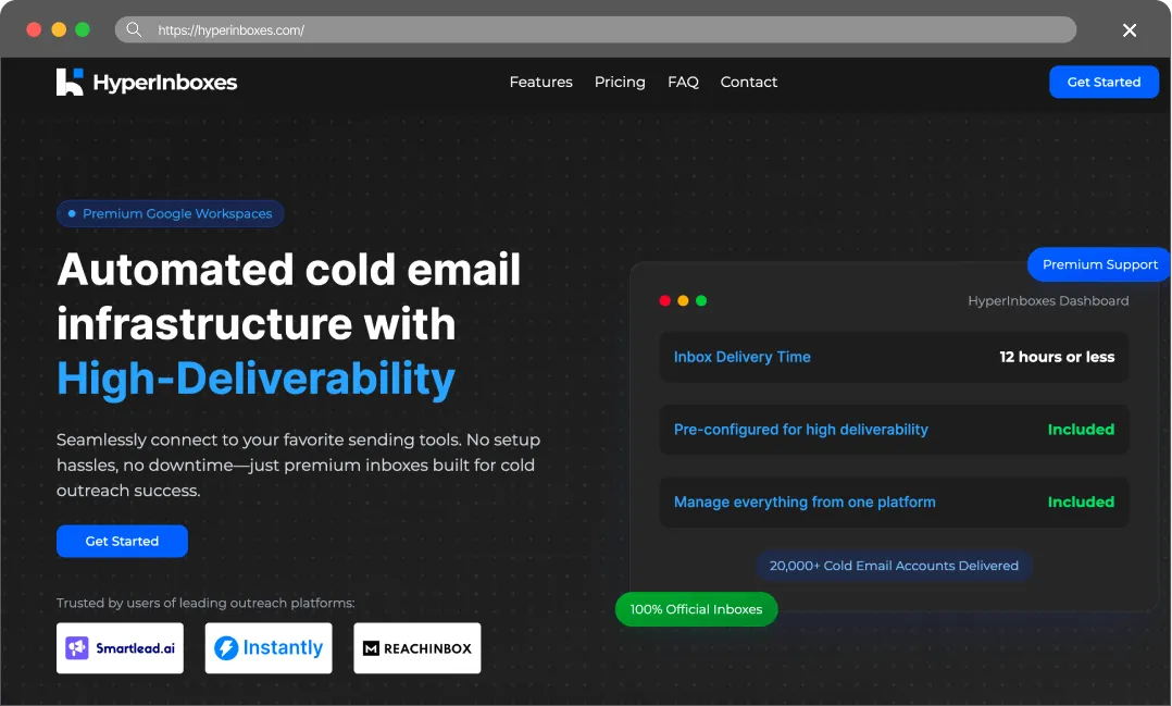 HyperInboxes main page screenshot