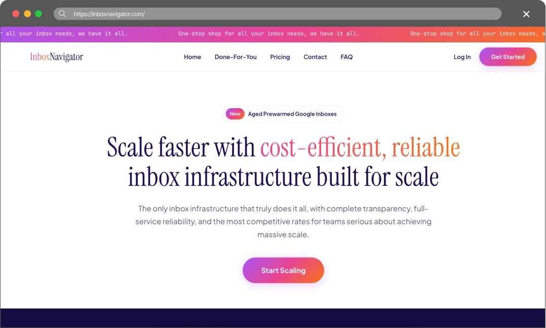 InboxNavigator main page screenshot