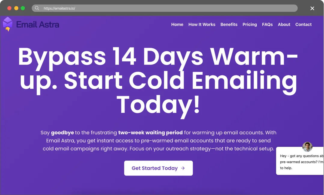 EmailAstra main page screenshot