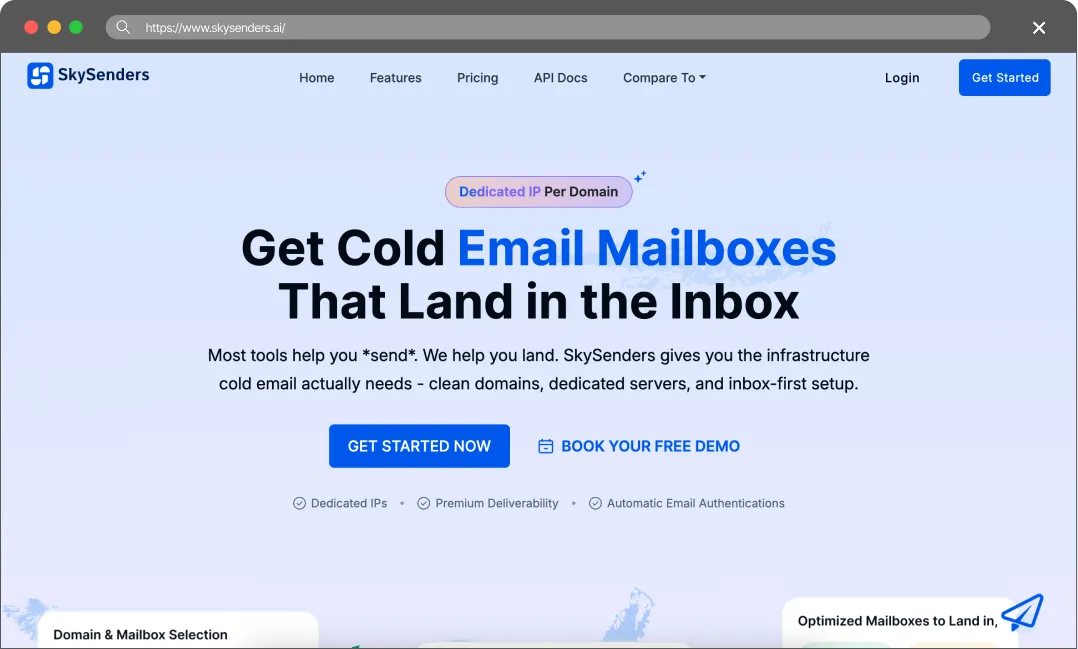 SkySenders main page screenshot