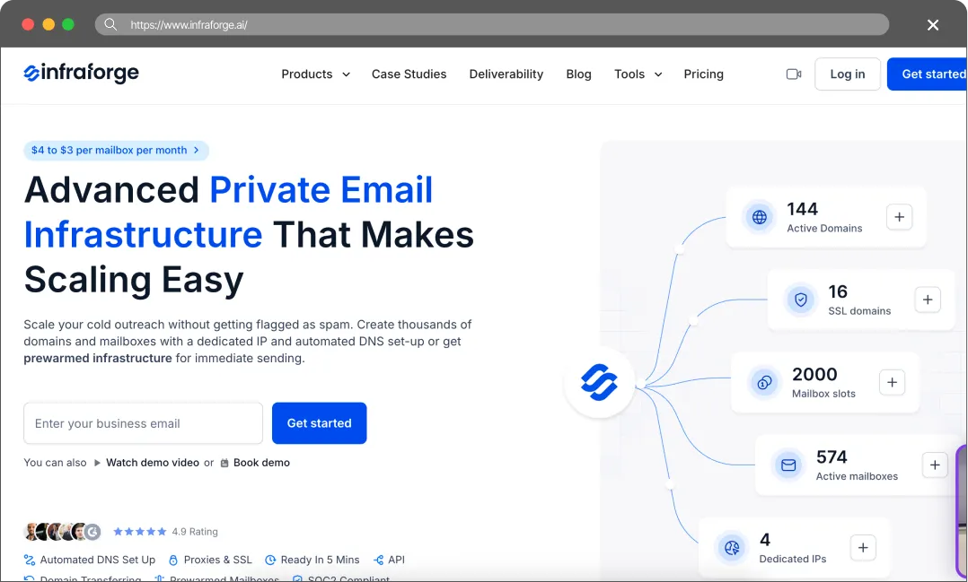 Infraforge main page screenshot