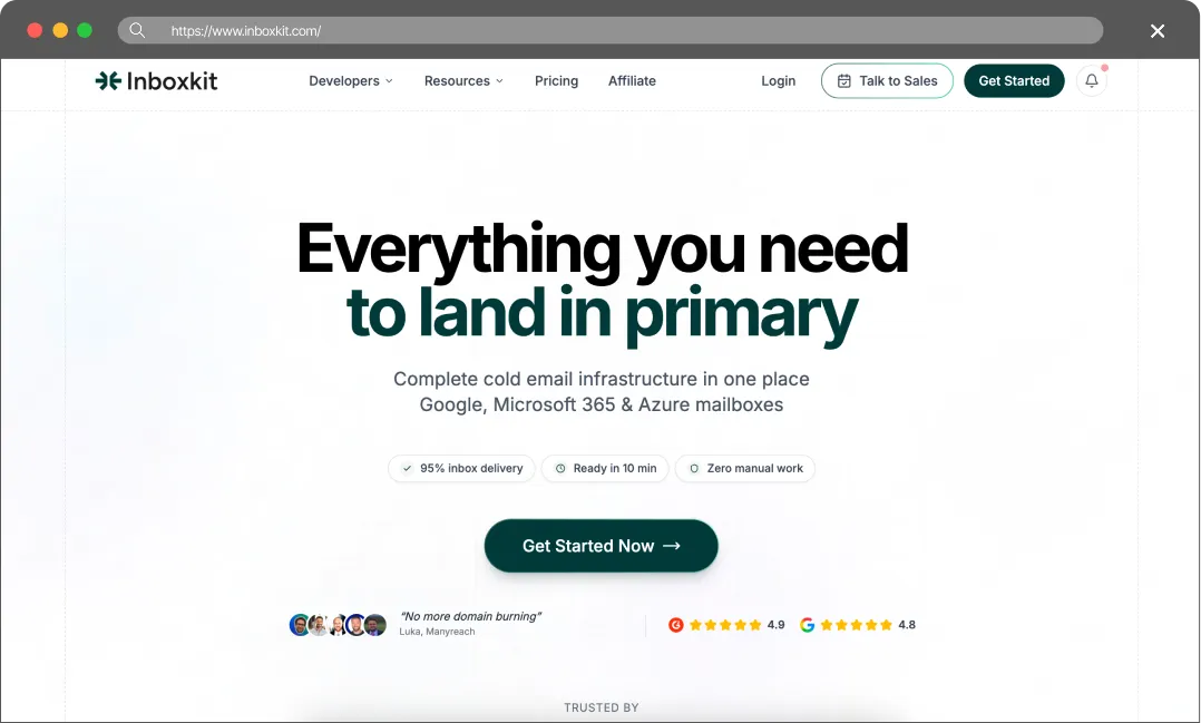 Inboxkit main page screenshot