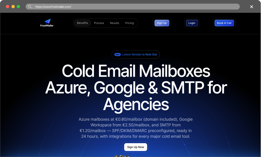 Frostmailer screenshot