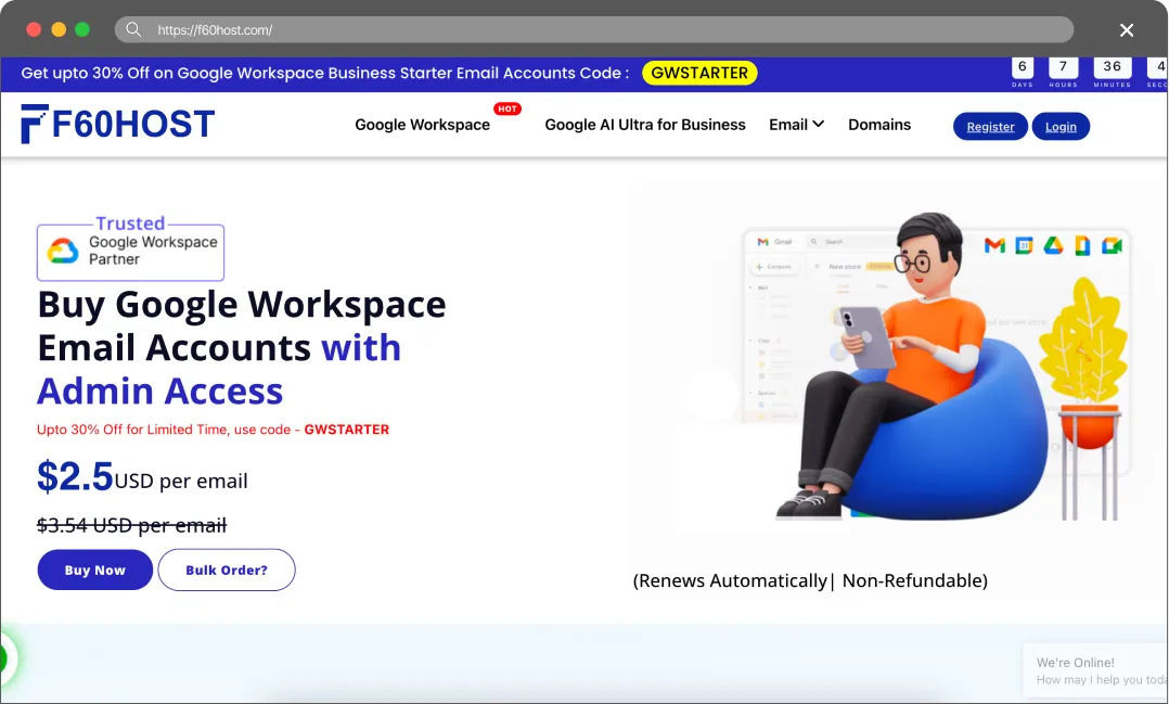 F60Host main page screenshot