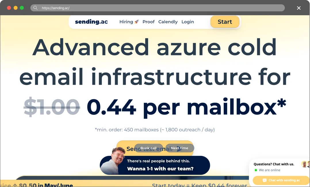 sending.ac main page screenshot
