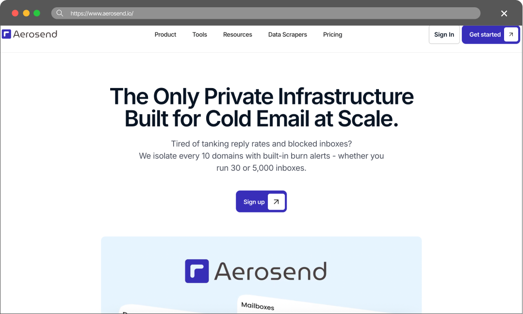Aerosend screenshot