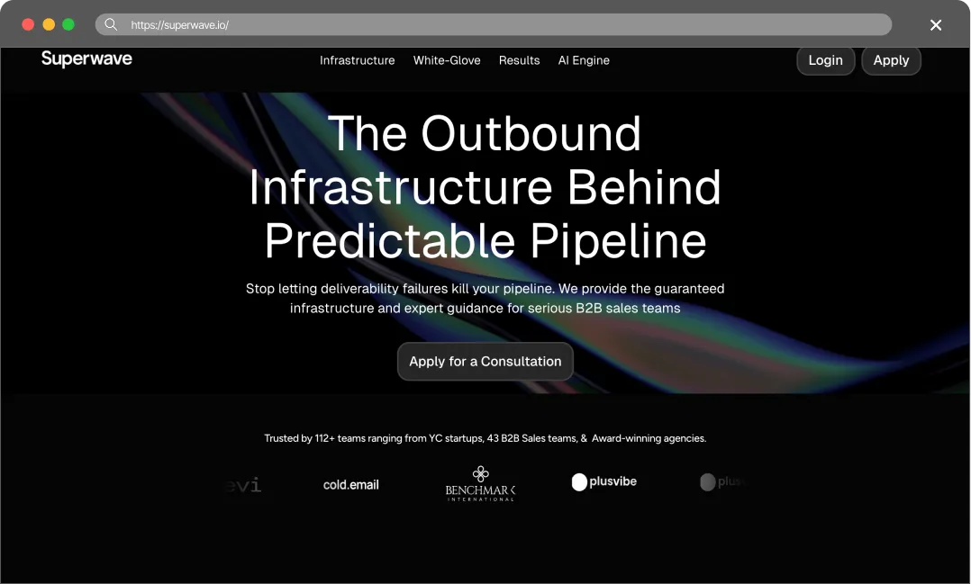 Superwave main page screenshot