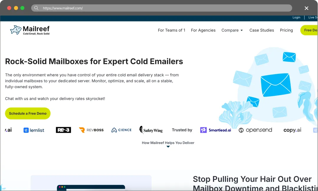 Mailreef main page screenshot