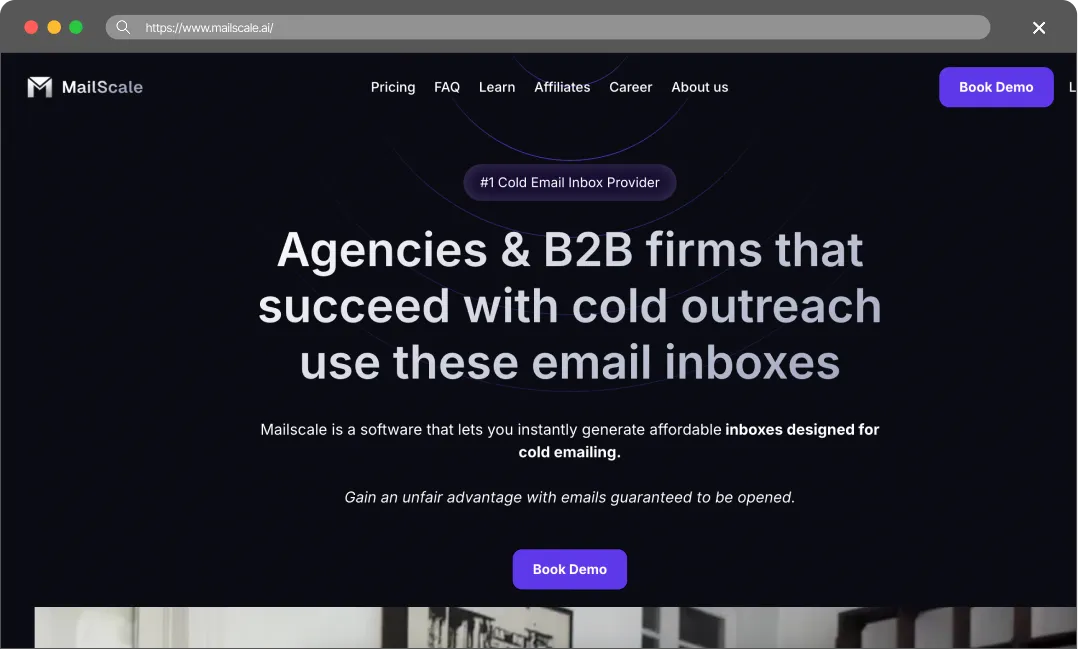 Mailscale main page screenshot