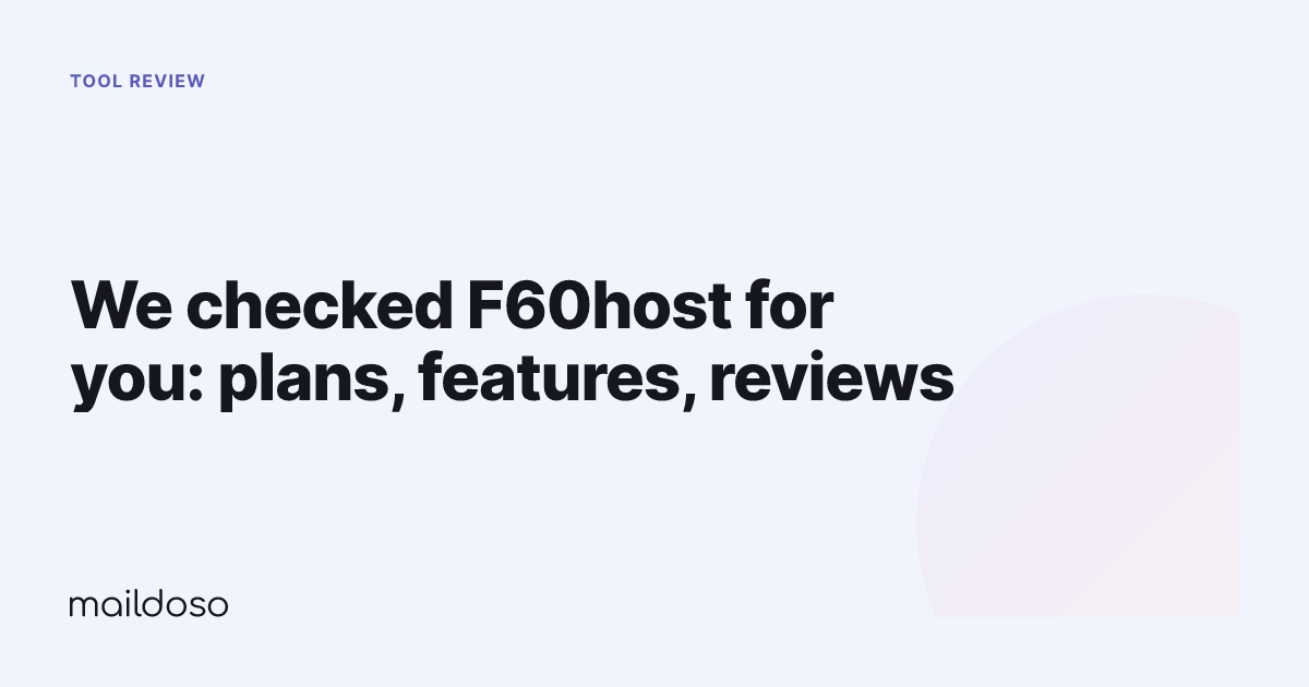 We checked F60host for you: plans, features, reviews